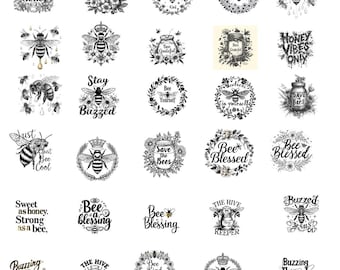 Bee PNG Clipart Bundle: Bumblebee, Floral, Honeycomb (Digital Download)