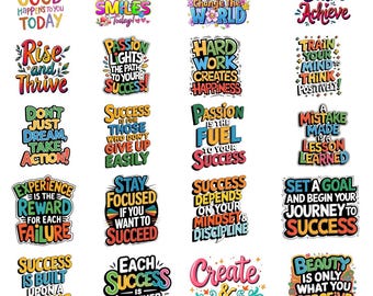 Inspirational Quotes PNG  Motivational Saying Clipart Positive Quotes PNG Digital Download