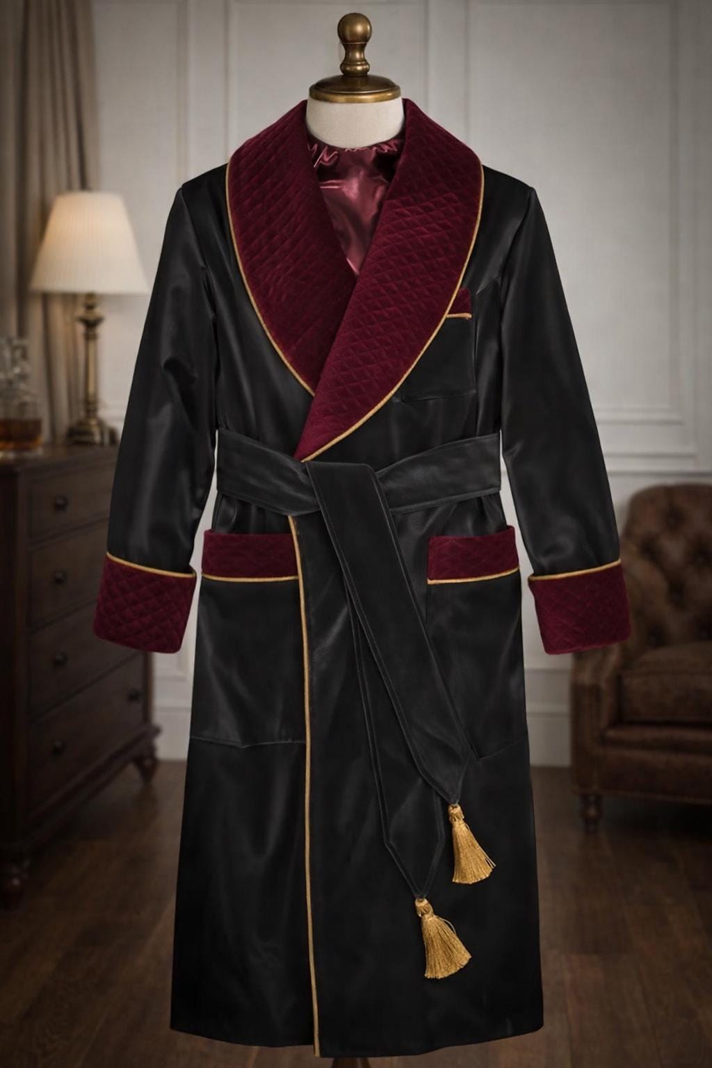 burgundy mens dressing gown PinkBlush Burgundy Lace Off Shoulder Long Sleeve Maxi Dress