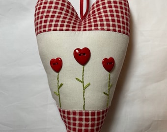 Embroidered Valentine Heart/Fabric Heart