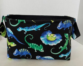 Lizards  Fabric Basket /children's room decor/ gift basket/ storage