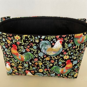 Rooster Fabric Storage Basket w Handles, Gift Basket, Storage & Organization, Country French Roosters image 5