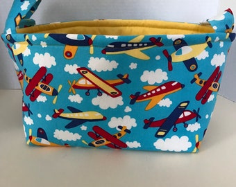 Airplane Theme Fabric Basket