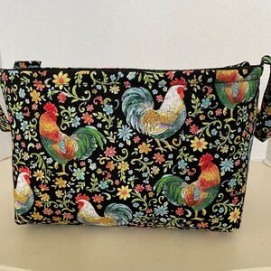 Rooster Fabric Storage Basket w Handles, Gift Basket, Storage & Organization, Country French Roosters image 8