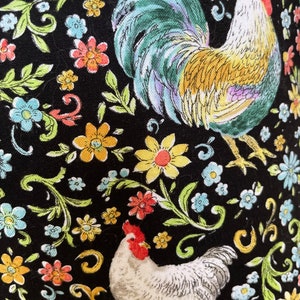 Rooster Fabric Storage Basket w Handles, Gift Basket, Storage & Organization, Country French Roosters image 2