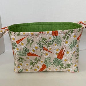 Daisy & Carrot Fabric Basket: Spring Gift Basket
