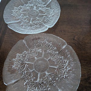 Vintage Salad Plates  Lasisepat Mantsala Finland Cow Parsley or Mikasa Hoya Crystal Floral plates