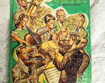 1957 Music Makers Children's Book, Maxton Books For Young People, Music Junk Journal Book