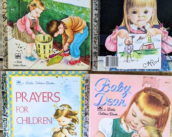 Eloise Wilkin Vintage Little Golden Books, Prayers for Children, We Help Daddy, Baby Dear, We Like Kindergarten