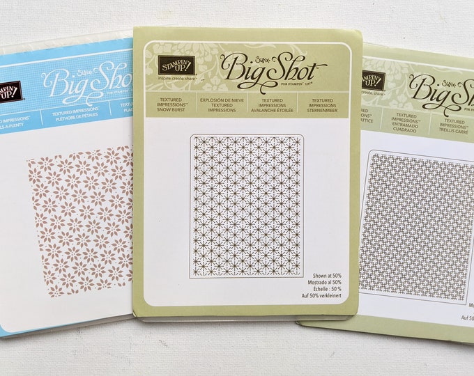 Stampin' up Embossing Folders, Textured Big Shot Folders, Your Choice, Arts and Crafts Etsy