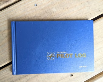 Navy Blue Pilots Log, Unused Standard Logbook for Aviators, Blank Pilot Ledger