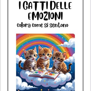 10 Coloring Pages: Cats and Emotions for Kids
