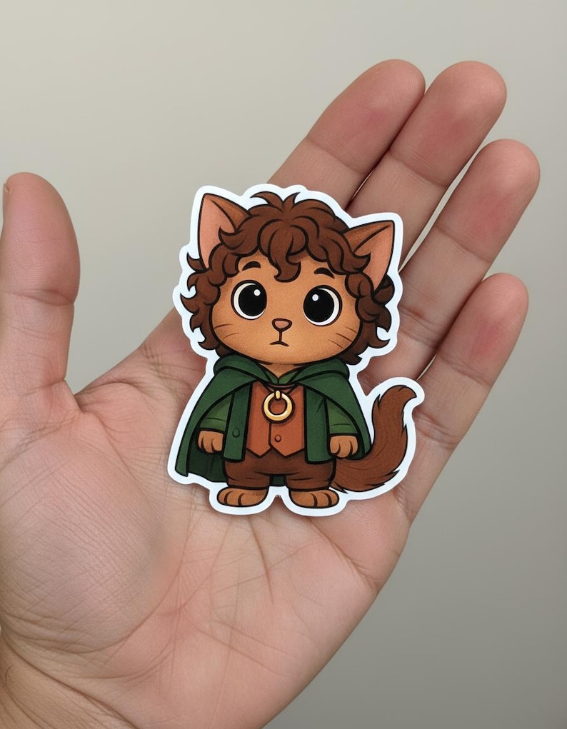 Frodo Sticker Frodo Baggins Cat Sticker | Kiss-cut Sticker - Etsy