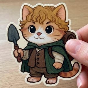 Samwise Gamgee Cat Sticker | Kiss-Cut Stickers