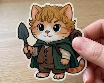 Samwise Gamgee Cat Sticker | Kiss-Cut Stickers