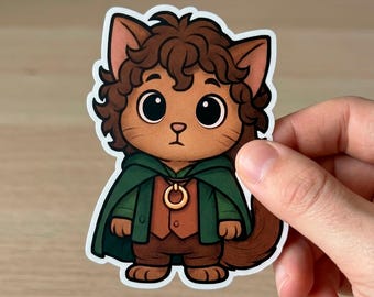 Frodo Baggins Cat Sticker | Kiss-Cut Sticker