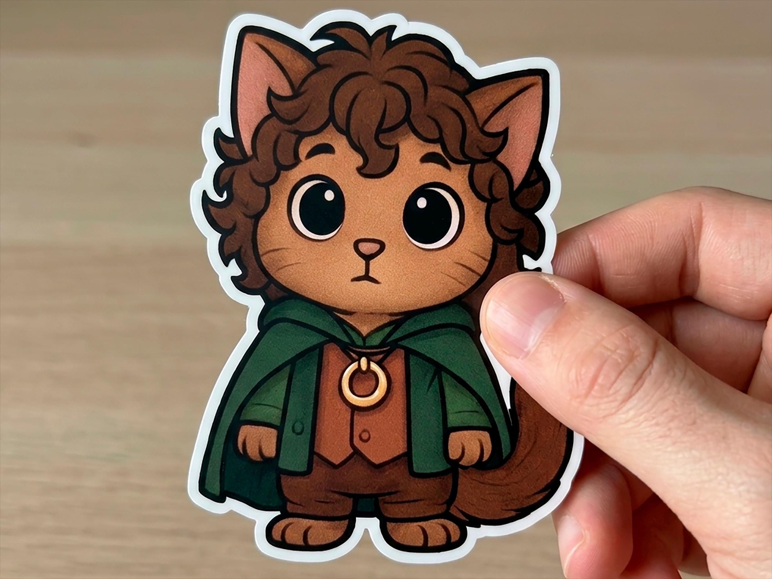 Frodo Sticker Frodo Baggins Cat Sticker | Kiss-cut Sticker - Etsy