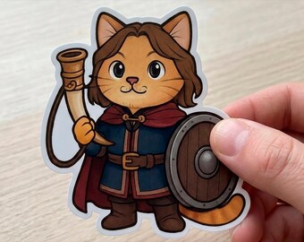 Boromir Cat Sticker | One Does Not Simply Walk Into Mordor Meme | Cute LOTR Cat Kiss-Cut Vinyl Decal