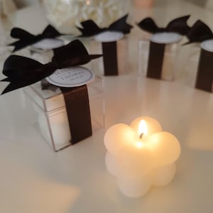 Personalized Wedding Favor Candles: Custom Label, Acrylic Box
