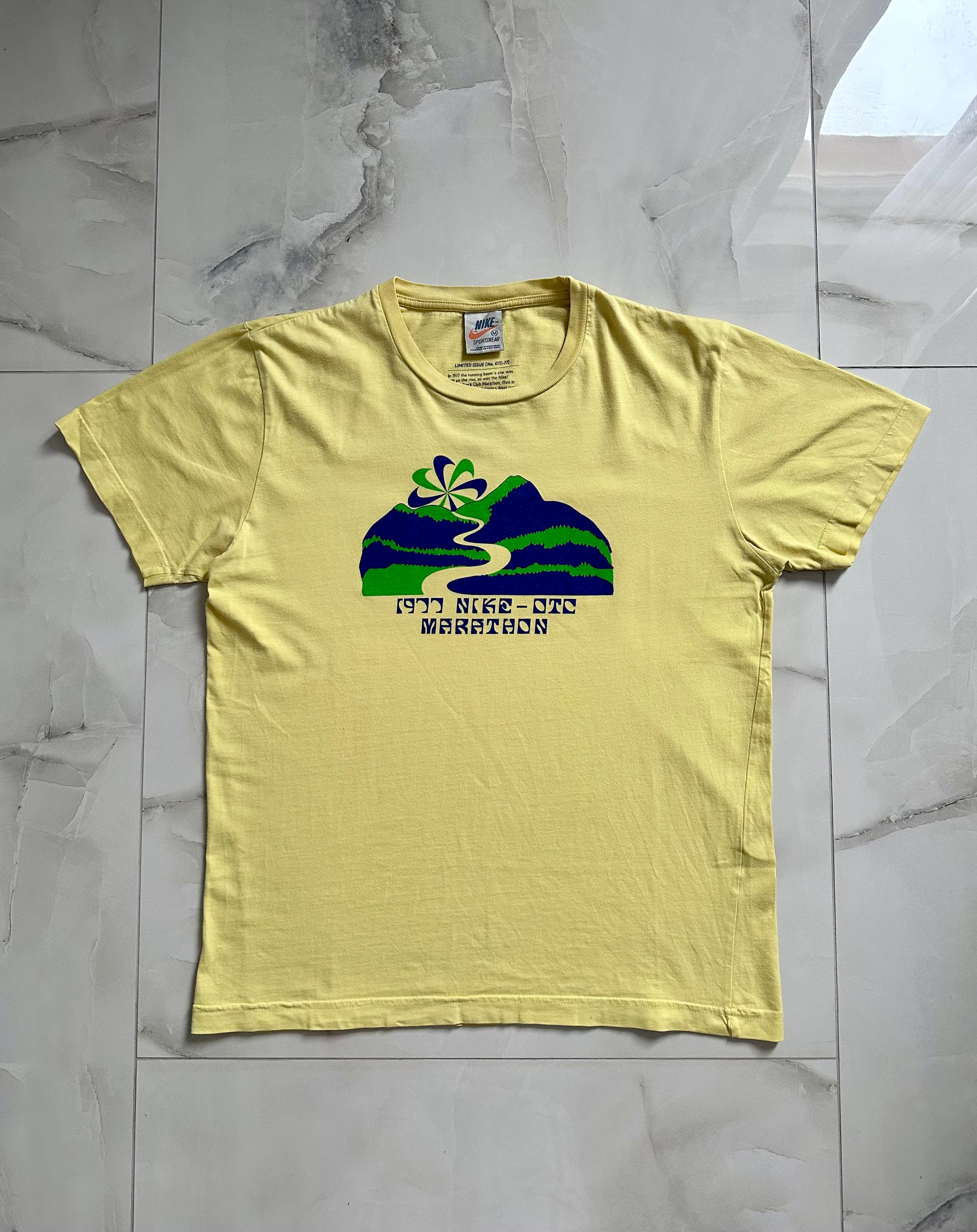 Vintage 00s Nike White Label 1977 OTC Marathon Tee Sz M Limited