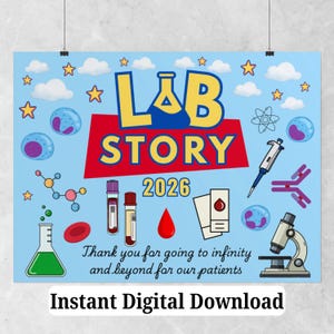 Lab Week 2026 Digital Download: Lab Story Theme PNG for Laboratory Poster Banner