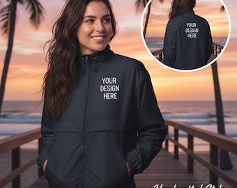 Custom Embroidered Zip-Up Windbreaker Jacket | Lightweight, Water-Resistant & Stylish Outerwear