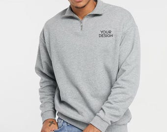 Custom Embroidered Quarter-Zip Sweatshirt – Personalized Varsity Pullover, Personalized Gifts & Teamwear