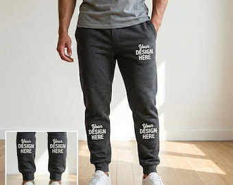 Custom Embroidered Unisex Fleece Sweatpants | Cozy Cotton Joggers | Personalized Logo Loungewear