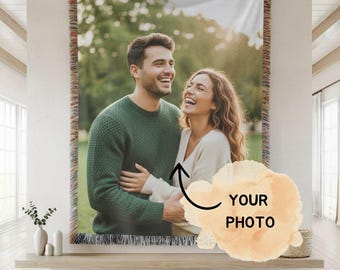 Custom Woven Photo Blanket | Personalized Cotton Throw | Timeless Heirloom Gift