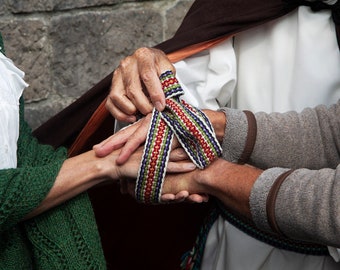 Cordón de unión de manos personalizado: Crios de boda celta, faja de lana tejida