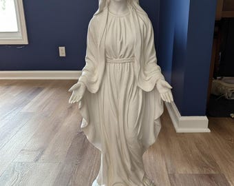 Estatua grande de la Virgen María para exteriores, 30 pulgadas, escultura religiosa para jardín, Santísima Madre Guadalupe, decoración para patio