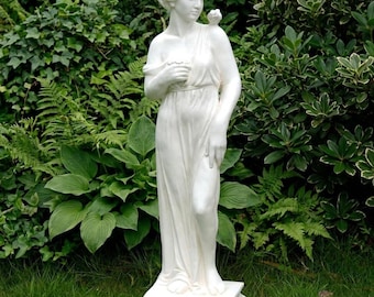 Estatua de jardín de ninfa griega de 81 cm, escultura de diosa romana para exteriores, decoración mitológica para patio, césped, porche, figura de arte clásico para jardín.