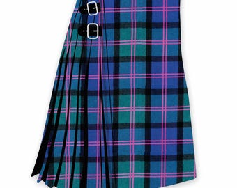 MacThomas Ancient Tartan Kilt - 8 Yard Tartan Kilt - 16 Oz Heavy Weight Tartan Kilt - 100% Pure Acrylic Wool