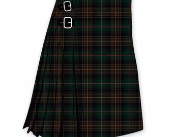 Wetlands and Waterflow Tartan Kilt - 8 Yard Tartan Kilt - 16 Oz Heavy Weight Tartan Kilt - 100% Pure Acrylic Wool