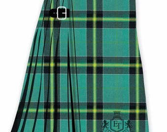 Falda escocesa de tartán de la familia Clan Duffy Premium, 8 yardas, hecha a mano, de 16 oz de lana acrílica. Falda escocesa de tartán a medida para hombre.