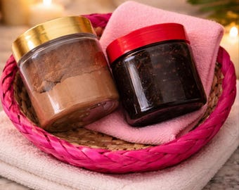 natural set hammam with aker fassi /natural moroccan indigo & body scrub set / spa and skincare routine / moroccan hammam set/moroccan spa