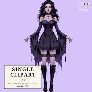 Gothic Purple and Black Dress - Etsy