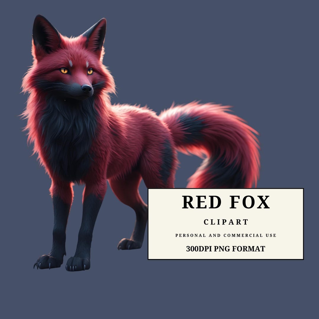 Red Fox Clipart PNG • Fantasy Fox Illustration • Wildlife Art - Etsy