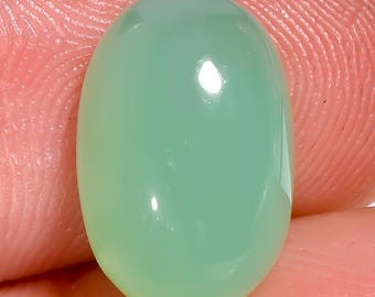 Top Grade Quality Natural Chrysoprase, Oval Shape Cabochon, Loose Gemstone for Making Jewelry, 13X9X6mm