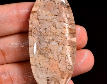 Natural Lodolite Quartz Cabochon, Garden Quartz Loose Gemstone 51X24X10mm