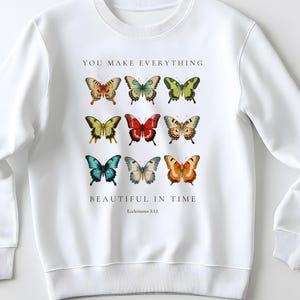 Butterfly Ecclesiastes Crewneck Sweatshirt - Comfort Wear, Unisex Gift, Nature Lover, Spring Fashion, Inspirational Quote