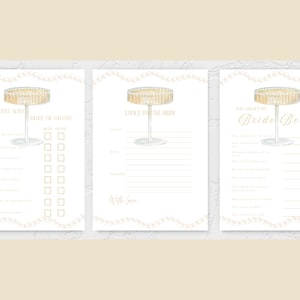 Pearls and Prosecco Bridal Shower Games | Printable Bundle (Digital Download)