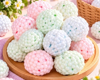 Handmade Crunchy Mochi Squishy Stress Ball, Color Reveal Sensory Toy