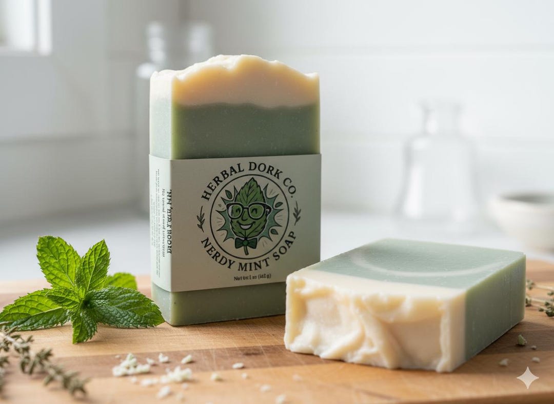 Mint Clay Soap – Handmade Peppermint Spearmint Bar - Etsy
