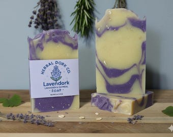 Handmade Lavender Oatmeal Soap – Calming Herbal Bar, 5 oz