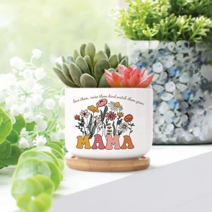 Personlig mamma trädgård keramisk växtkruka älska dem uppfostra dem vänlig se dem växa personlig blomkruka present till mamma mormor