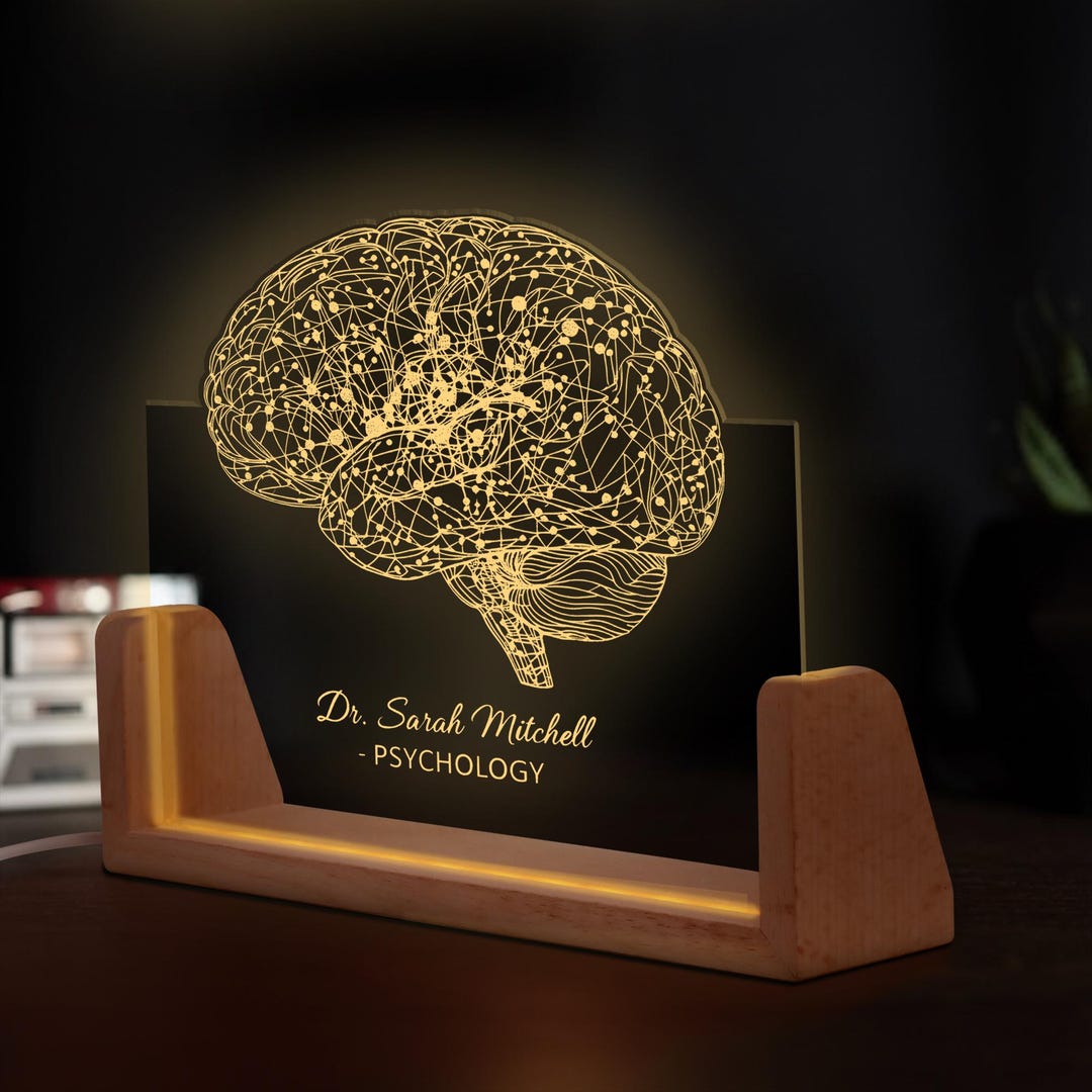 Personalized Psychology Brain Led Night Light Custom Doctor Name ...