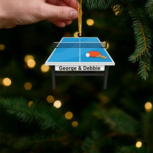 Personalized Ping Pong Christmas Ornament, Custom Table Tennis Gift, Christmas Gift for Ping Pong Lover, Custom Table Tennis Decor