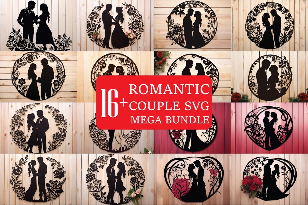 Romantic Vector Dxf Couple Love Sign Svg Bundle for Cricut, Laser Cut Love Svg, Romantic ...