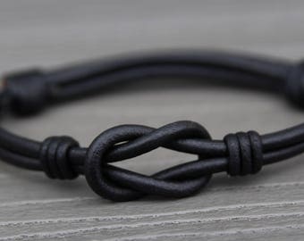 Celtic Knot Bracelet Brown Leather Bracelet Simple Bracelet - Etsy